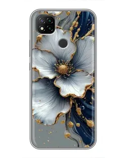 Чехол для Xiaomi Redmi 9c с картинкой «Белый цветок и золотой флюид»