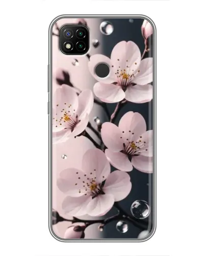 Чехол для Xiaomi Redmi 9c с картинкой «Нежная сакура и капли» Чехол для Xiaomi Redmi 9c с картинкой «Нежная сакура и капли»