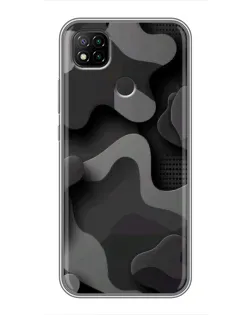 Чехол для Xiaomi Redmi 9c с картинкой «Темный абстрактный камуфляж»