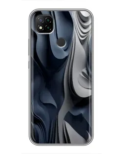 Чехол для Xiaomi Redmi 9c с картинкой «Объемные синие складки»