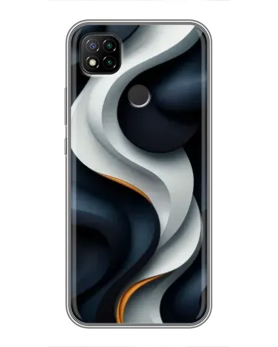 Чехол для Xiaomi Redmi 9c с картинкой «Объемные черно-белые ленты» Чехол для Xiaomi Redmi 9c с картинкой «Объемные черно-белые ленты»