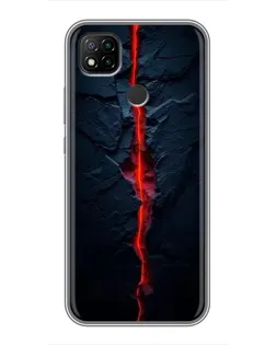 Чехол для Xiaomi Redmi 9c с картинкой «Kрасная лавовая трещина»