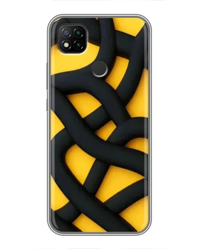 Чехол для Xiaomi Redmi 9c с картинкой «Черное желтое переплетение» Чехол для Xiaomi Redmi 9c с картинкой «Черное желтое переплетение»