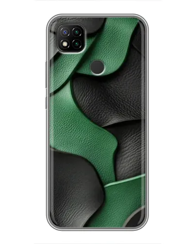Чехол для Xiaomi Redmi 9c с картинкой «Зеленые кожаные волны» Чехол для Xiaomi Redmi 9c с картинкой «Зеленые кожаные волны»