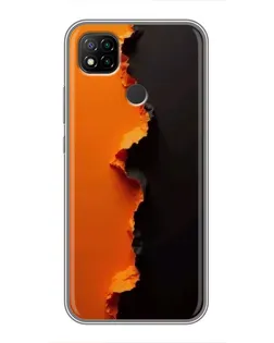 Чехол для Xiaomi Redmi 9c с картинкой «Оранжевый разлом»