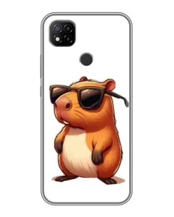 Чохол для Xiaomi Redmi 9c з картинкою «Капібара в окулярах»