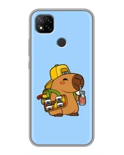 Чохол для Xiaomi Redmi 9c з картинкою «Капібара на скейті»