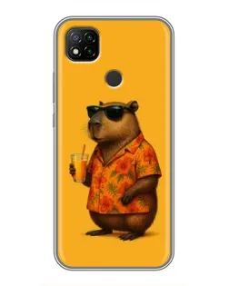 Чохол для Xiaomi Redmi 9c з картинкою «Капібара на відпочинку»