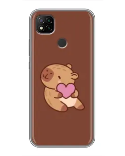 Чохол для Xiaomi Redmi 9c з картинкою «Капібара з серцем»