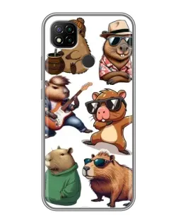 Чохол для Xiaomi Redmi 9c з картинкою «Круті капібари музиканти»
