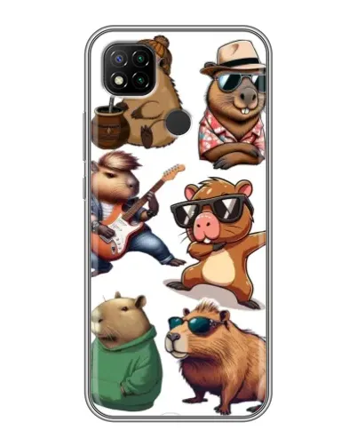 Чохол для Xiaomi Redmi 9c з картинкою «Круті капібари музиканти» Чохол для Xiaomi Redmi 9c з картинкою «Круті капібари музиканти»