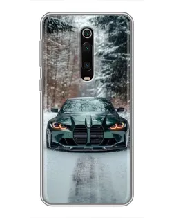 Чохол для Xiaomi Redmi K20 з картинкою «BMW у зимовому лісі»