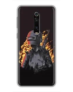 Чохол для Xiaomi Redmi K20 з картинкою «PUBG — вогняний силует»