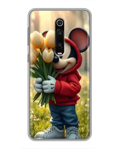Чехол для Xiaomi Redmi K20 с картинкой «Микки с тюльпанами»