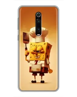 Чехол для Xiaomi Redmi K20 с картинкой «Губка Боб повар»