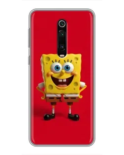 Чехол для Xiaomi Redmi K20 с картинкой «Спанч Боб на красном»