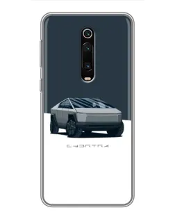 Чохол для Xiaomi Redmi K20 з картинкою «Сріблястий Cybertruck Tesla»