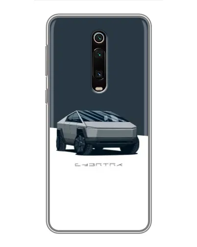 Чохол для Xiaomi Redmi K20 з картинкою «Сріблястий Cybertruck Tesla»