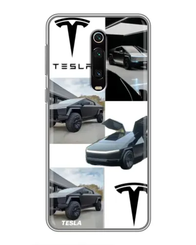 Чохол для Xiaomi Redmi K20 з картинкою «Колаж Cybertruck Tesla»