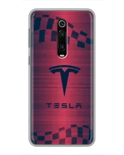 Чохол для Xiaomi Redmi K20 з картинкою «Тесла червоний карбон»