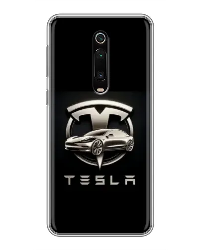 Чохол для Xiaomi Redmi K20 з картинкою «Tesla — срібне авто»