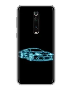 Чохол для Xiaomi Redmi K20 з картинкою «Неоновий контур Lamborghini»