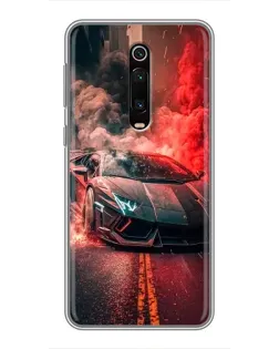 Чохол для Xiaomi Redmi K20 з картинкою «Lamborghini червоний дим»
