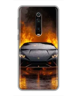Чохол для Xiaomi Redmi K20 з картинкою «Lamborghini у вогні»
