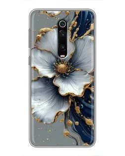 Чохол для Xiaomi Redmi K20 з картинкою «Біла квітка та золотий флюїд»