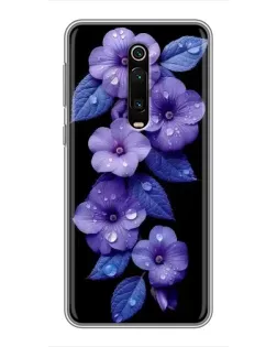 Чохол для Xiaomi Redmi K20 з картинкою «Фіолетові квіти з росою»