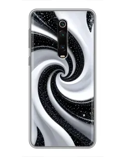 Чохол для Xiaomi Redmi K20 з картинкою «Чорно-біла спіраль»