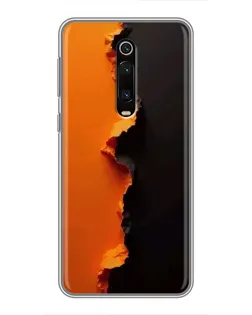 Чехол для Xiaomi Redmi K20 с картинкой «Оранжевый разлом»