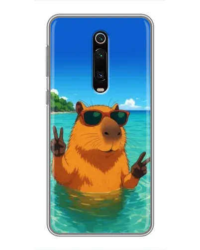 Чехол для Xiaomi Redmi K20 с картинкой «Морская капибара»
