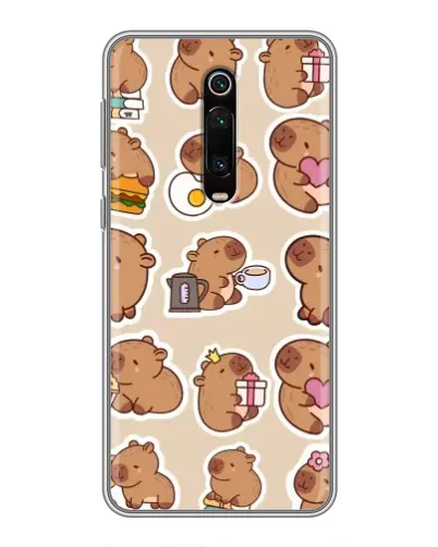 Чехол для Xiaomi Redmi K20 с картинкой «Капибары паттерн»
