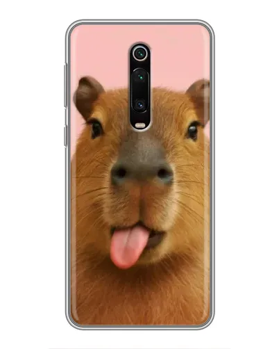 Чехол для Xiaomi Redmi K20 с картинкой «Капибара с языком»