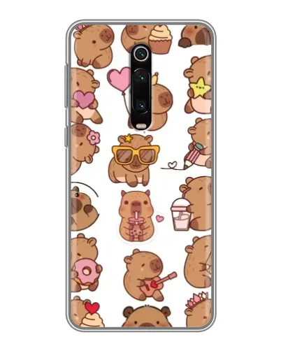 Чехол для Xiaomi Redmi K20 с картинкой «Стикерпак с капибарами»