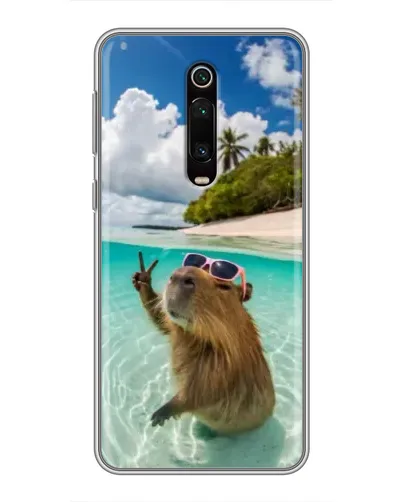 Чехол для Xiaomi Redmi K20 с картинкой «Капибара на море»