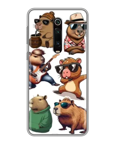 Чехол для Xiaomi Redmi K20 с картинкой «Крутые капибары музыканты»
