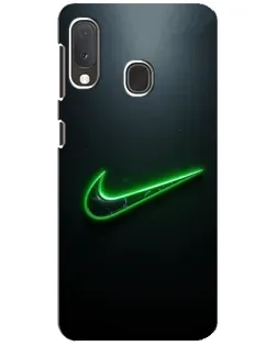 Чехол для Samsung Galaxy A20e с картинкой «Неоновый контур Nike»