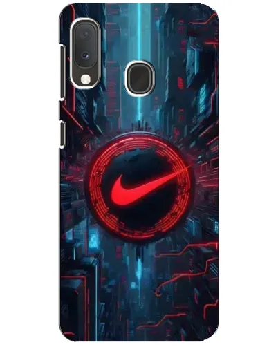 Чехол для Samsung Galaxy A20e с картинкой «Техногенный стиль Nike»