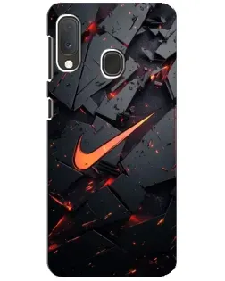 Чехол для Samsung Galaxy A20e с картинкой «Nike — эффект разломов»