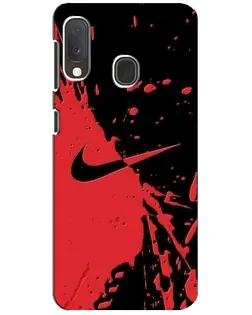 Чехол для Samsung Galaxy A20e с картинкой «Красные брызги Nike»