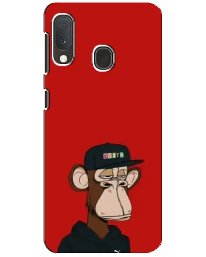 Чехол для Samsung Galaxy A20e с картинкой «Bored Ape — красный фон» Чехол для Samsung Galaxy A20e с картинкой «Bored Ape — красный фон»