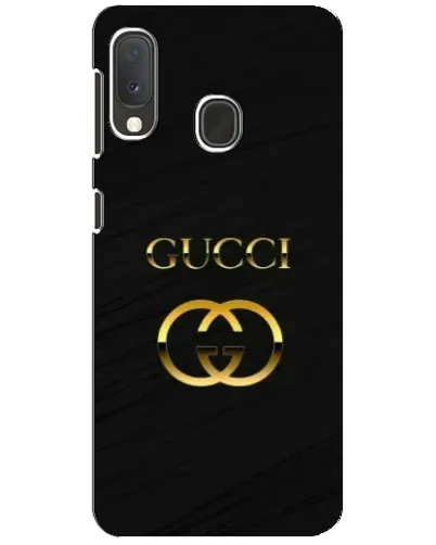 Чохол для Samsung Galaxy A20e з картинкою «Золотий логотип Gucci»