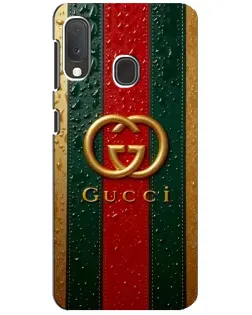 Чохол для Samsung Galaxy A20e з картинкою «Gucci — фірмова смуга та золото» Чохол для Samsung Galaxy A20e з картинкою «Gucci — фірмова смуга та золото»