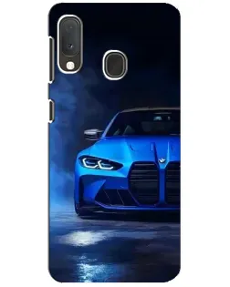 Чехол для Samsung Galaxy A20e с картинкой «Голубая BMW M4»
