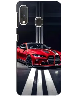 Чехол для Samsung Galaxy A20e с картинкой «Красная BMW на дороге»
