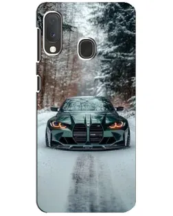Чехол для Samsung Galaxy A20e с картинкой «BMW в зимнем лесу»