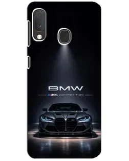Чехол для Samsung Galaxy A20e с картинкой «BMW сквозь ночной город»