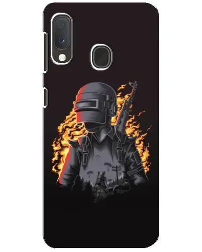 Чохол для Samsung Galaxy A20e з картинкою «PUBG — вогняний силует»